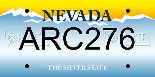 ARC276 Nevada License Plate