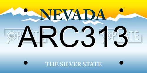 ARC313 Nevada License Plate
