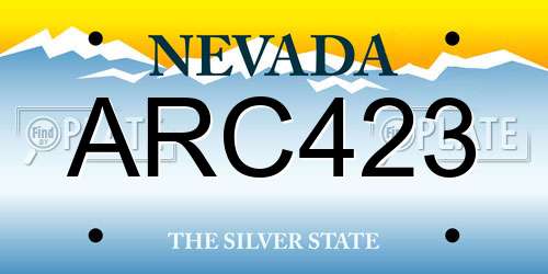 ARC423 Nevada License Plate