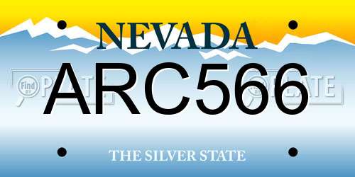 ARC566 Nevada License Plate