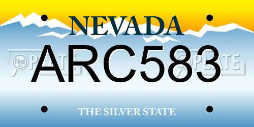 ARC583 Nevada License Plate