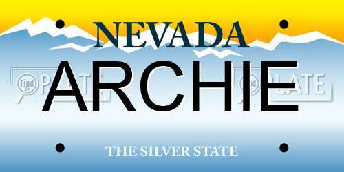 ARCHIE Nevada License Plate