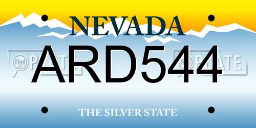 ARD544 Nevada License Plate