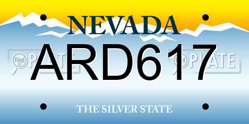 ARD617 Nevada License Plate