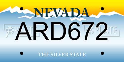 ARD672 Nevada License Plate