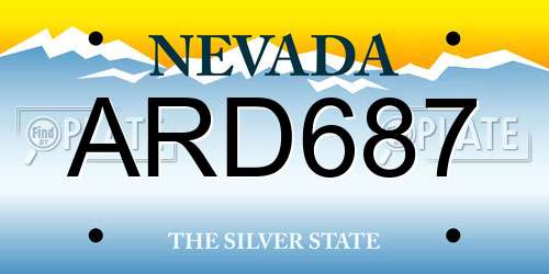 ARD687 Nevada License Plate