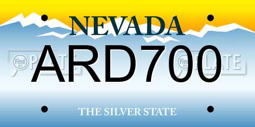 ARD700 Nevada License Plate