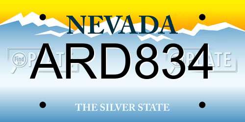 ARD834 Nevada License Plate