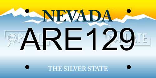 ARE129 Nevada License Plate