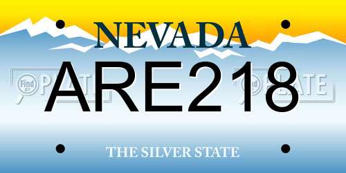 ARE218 Nevada License Plate