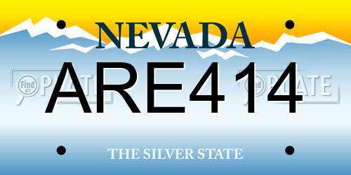 ARE414 Nevada License Plate