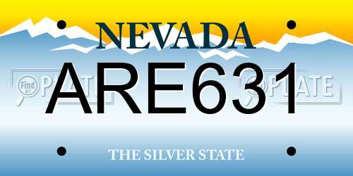 ARE631 Nevada License Plate
