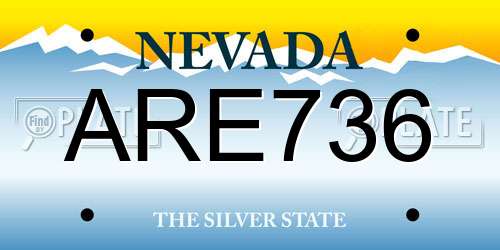 ARE736 Nevada License Plate