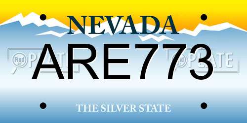 ARE773 Nevada License Plate