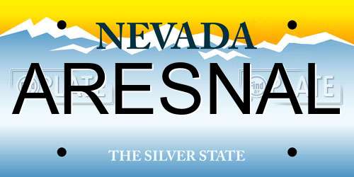 ARESNAL Nevada License Plate