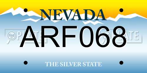 ARF068 Nevada License Plate
