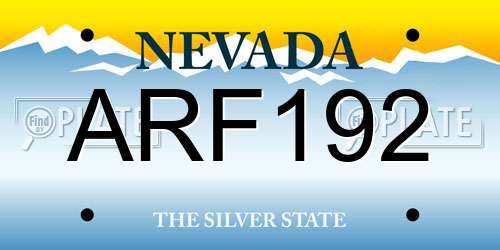 ARF192 Nevada License Plate