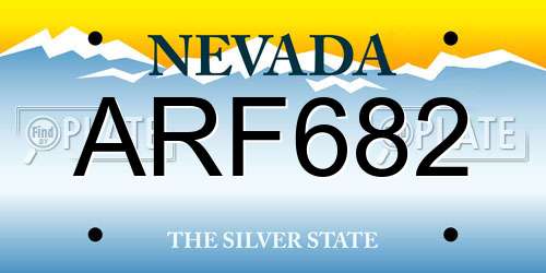 ARF682 Nevada License Plate