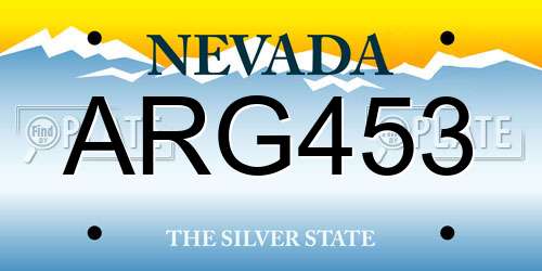 ARG453 Nevada License Plate