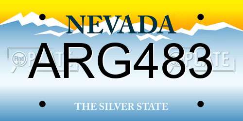 ARG483 Nevada License Plate