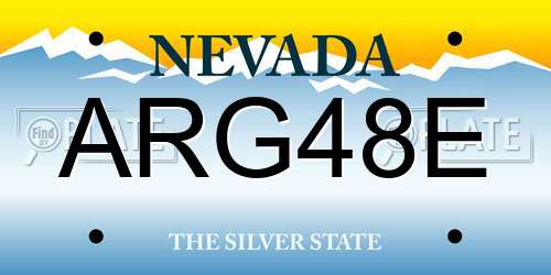 ARG48E Nevada License Plate