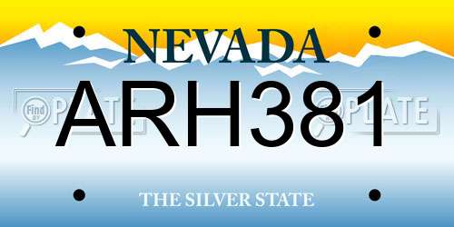 ARH381 Nevada License Plate