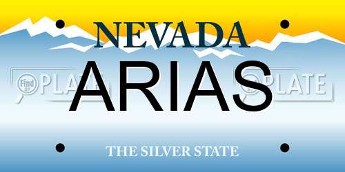 ARIAS Nevada License Plate