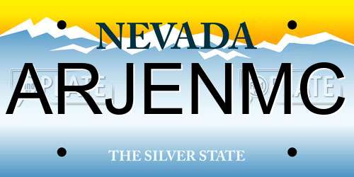 ARJENMC Nevada License Plate