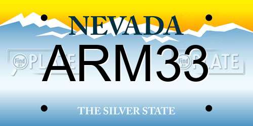 ARM33 Nevada License Plate