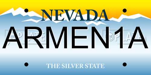 ARMEN1A Nevada License Plate
