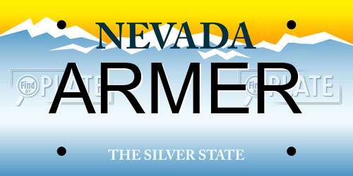 ARMER Nevada License Plate