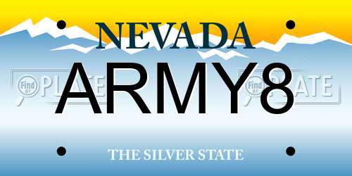 ARMY8 Nevada License Plate