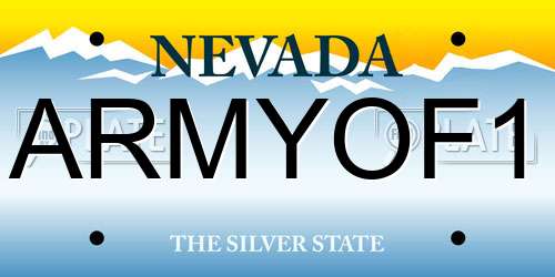 ARMYOF1 Nevada License Plate