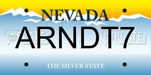 ARNDT7 Nevada License Plate