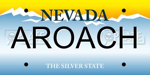 AROACH Nevada License Plate