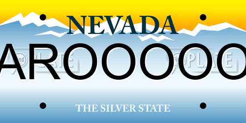 AROOOOO Nevada License Plate