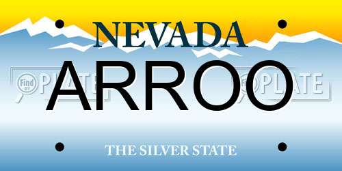 ARROO Nevada License Plate