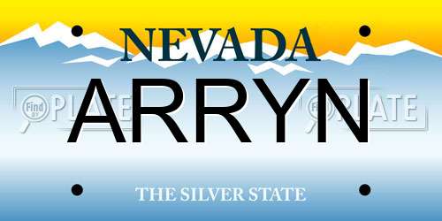 ARRYN Nevada License Plate