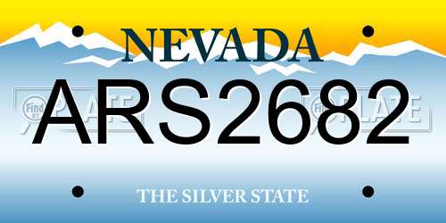 ARS2682 Nevada License Plate