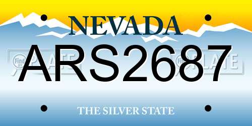 ARS2687 Nevada License Plate