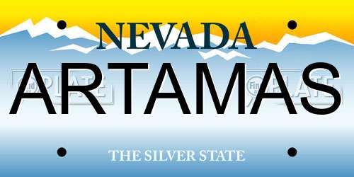 ARTAMAS Nevada License Plate