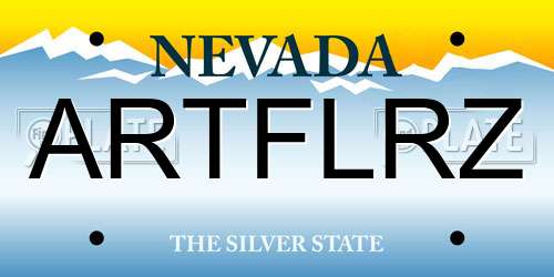 ARTFLRZ Nevada License Plate