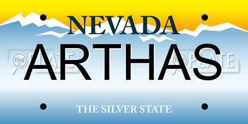 ARTHAS Nevada License Plate