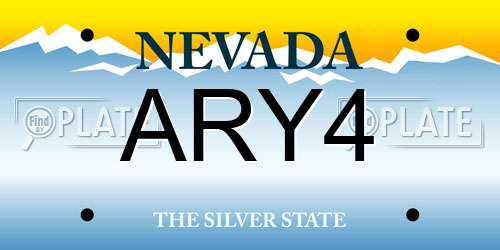 ARY4 Nevada License Plate