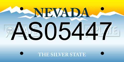 AS05447 Nevada License Plate