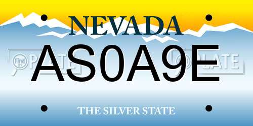 AS0A9E Nevada License Plate