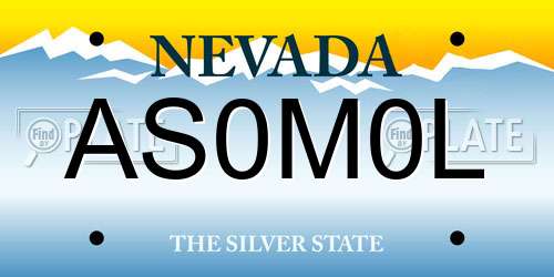 AS0M0L Nevada License Plate