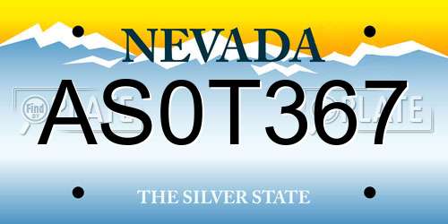 AS0T367 Nevada License Plate