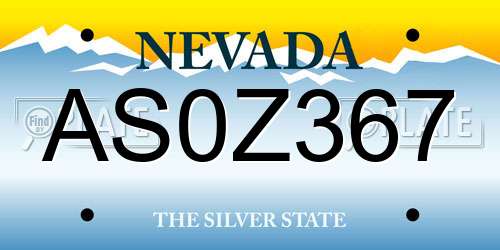 AS0Z367 Nevada License Plate