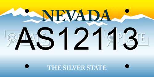 AS12113 Nevada License Plate